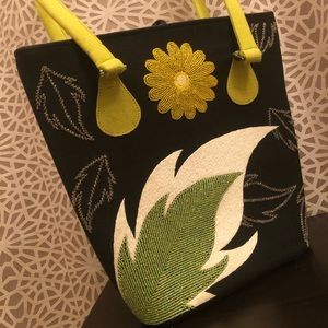 Kimberly Alan Chic Floral Beaded Structured Purse